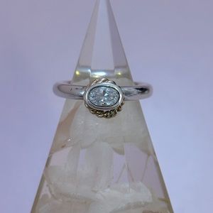 Authentic Pandora Sterling Silver with Gold Ring (Retired)